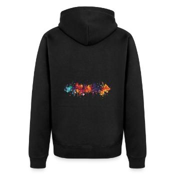Neustadt am Rübenberge - Unisex Premium Bio Zip Hoodie - Schwarz - Hinten - Nico (187cm)