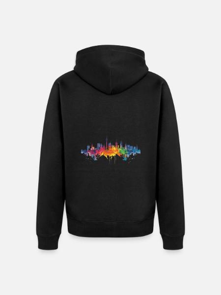North - Unisex Premium Organic Zip Hoodie - black