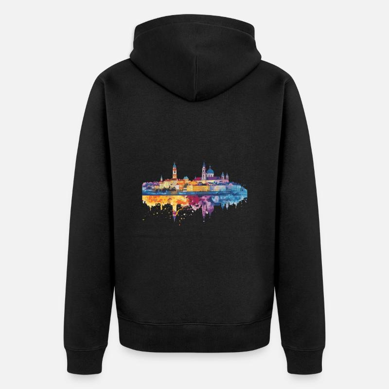 Passau - Unisex Premium Bio Zip Hoodie - Schwarz