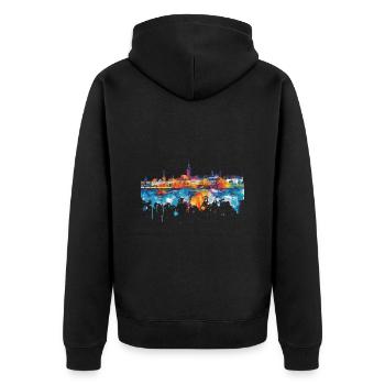 Radolfzell on Lake Constance - Unisex Premium Organic Zip Hoodie - black - Back - Nico (187cm)