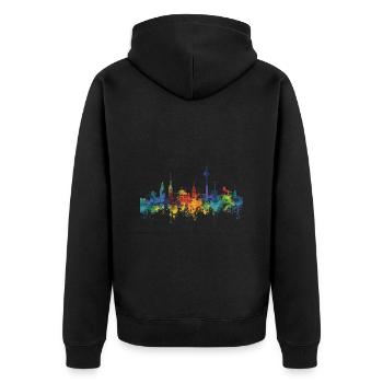 Recklinghausen - Unisex Premium Bio Zip Hoodie - Schwarz - Hinten - Nico (187cm)