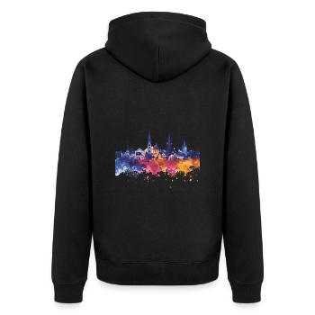 Reichenbach im Vogtland - Unisex Premium Bio Zip Hoodie - Schwarz - Hinten - Nico (187cm)