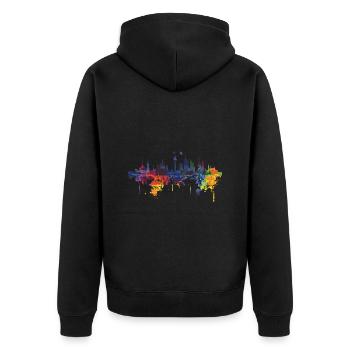 Sword - Unisex Premium Organic Zip Hoodie - black - Back - Nico (187cm)