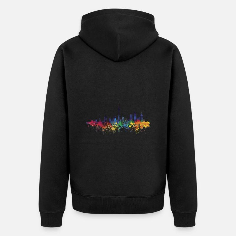 Traunreut - Unisex Premium Bio Zip Hoodie - Schwarz