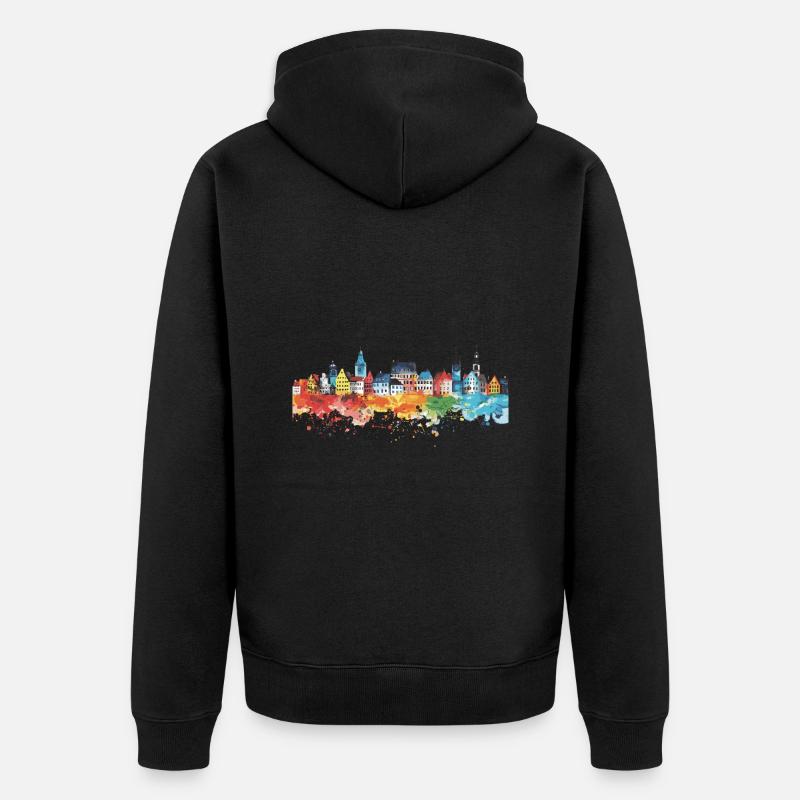 Werne - Unisex Premium Bio Zip Hoodie - Schwarz