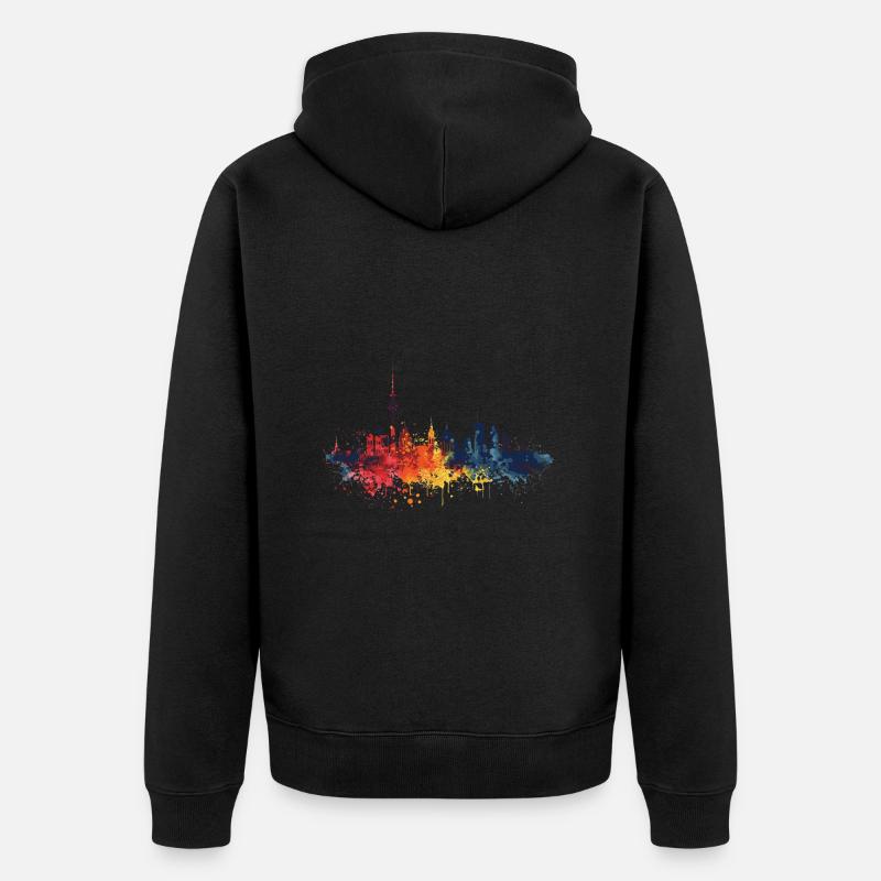 Météo (Ruhr) - Veste à capuche bio Premium Unisexe - noir