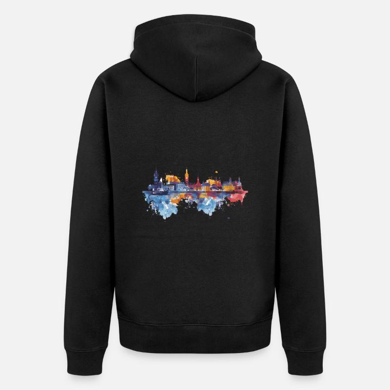 Wilhelmshaven - Unisex Premium Bio Zip Hoodie - Schwarz