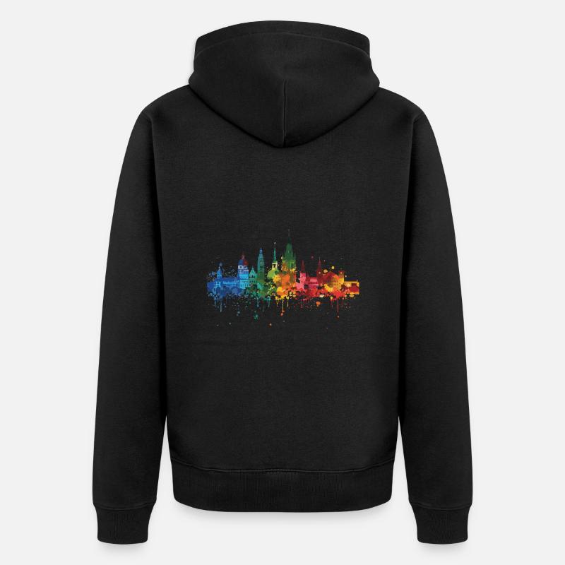 Wolfsburg - Ekologiczna rozpinana bluza z kapturem Premium unisex - czarny