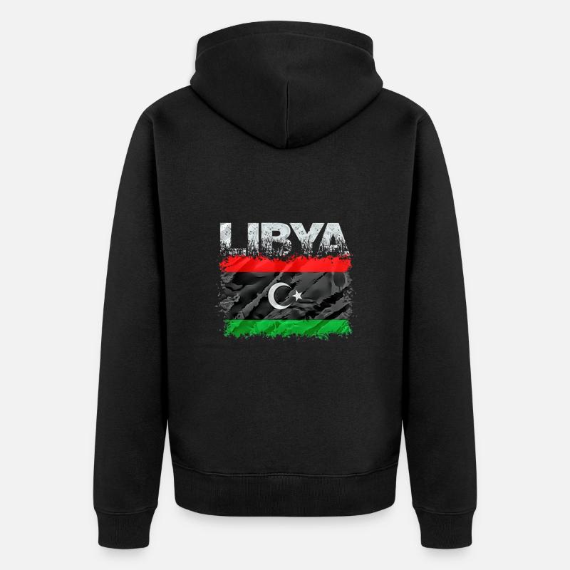 Libyen - Unisex Premium Bio Zip Hoodie - Schwarz