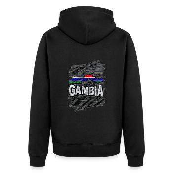 Gambie - Veste à capuche bio Premium Unisexe - noir - Dos - Nico (187cm)