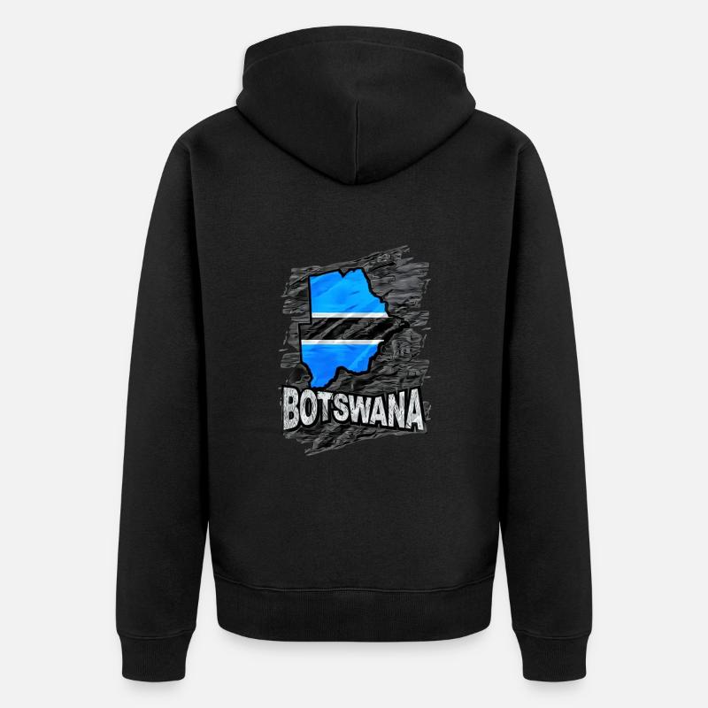 Botswana - Unisex Premium Bio Zip Hoodie - Schwarz