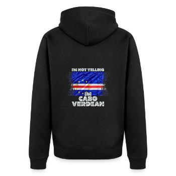 Cap Verde - Unisex Premium Bio Zip Hoodie - Schwarz - Hinten - Nico (187cm)