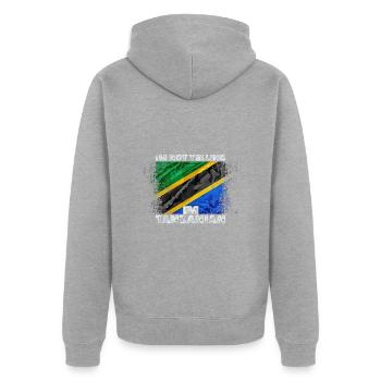 Tanzanie - Veste à capuche bio Premium Unisexe - gris chiné - Dos - Nico (187cm)