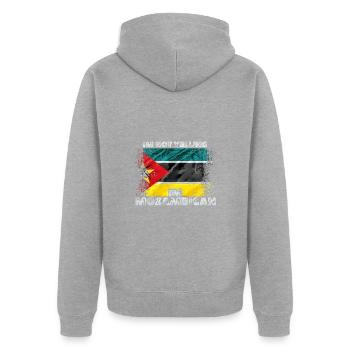 Mozambique - Veste à capuche bio Premium Unisexe - gris chiné - Dos - Nico (187cm)