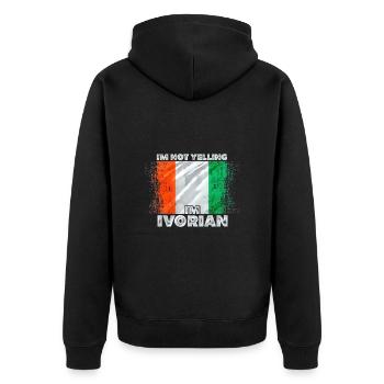 Côte d’Ivoire - Veste à capuche bio Premium Unisexe - noir - Dos - Nico (187cm)