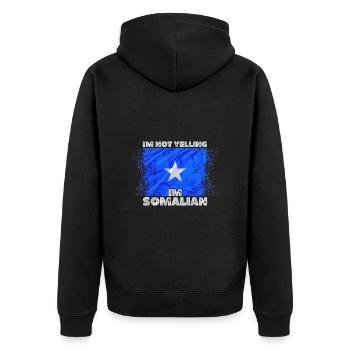 Somalia - Unisex Premium Bio Zip Hoodie - Schwarz - Hinten - Nico (187cm)