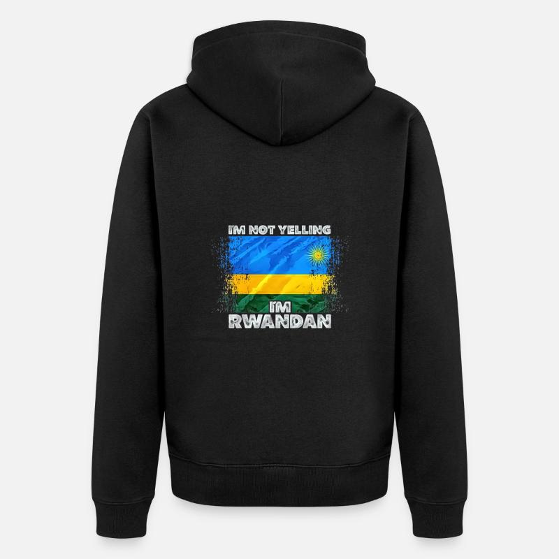 Ruanda - Unisex Premium Bio Zip Hoodie - Schwarz