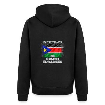 Sudan - Unisex Premium Bio Zip Hoodie - Schwarz - Hinten - Nico (187cm)