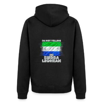 Sierra Leone - Unisex Premium Bio Zip Hoodie - Schwarz - Hinten - Nico (187cm)