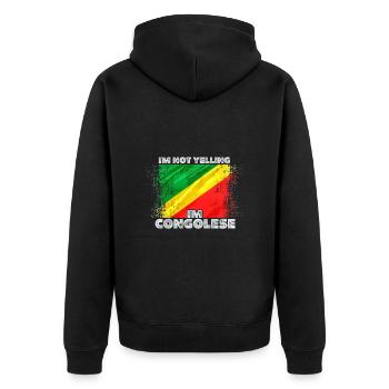 Congo - Unisex Premium Organic Zip Hoodie - black - Back - Nico (187cm)