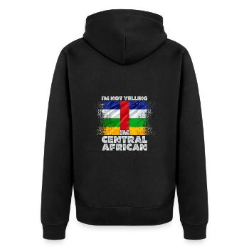 Central African Republic - Unisex Premium Organic Zip Hoodie - black - Back - Nico (187cm)