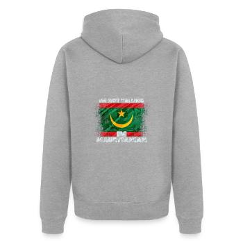 Mauritanie - Veste à capuche bio Premium Unisexe - gris chiné - Dos - Nico (187cm)