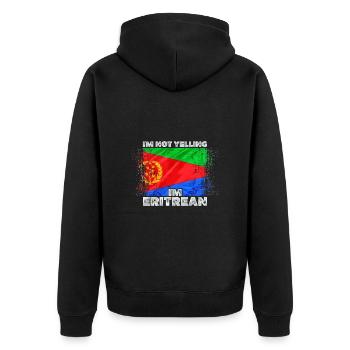 Eritrea - Unisex Premium Bio Zip Hoodie - Schwarz - Hinten - Nico (187cm)