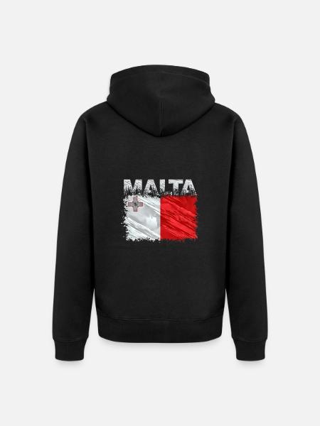 Malta - Unisex Premium Bio Zip Hoodie - Schwarz