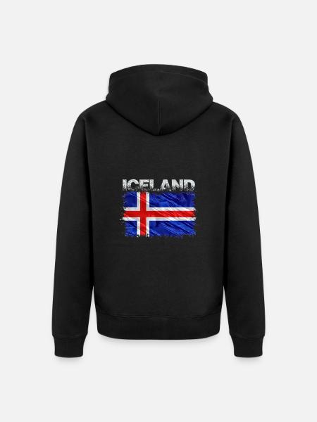 Iceland - Unisex Premium Organic Zip Hoodie - black