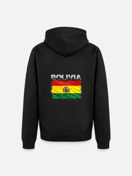 Bolivia - Unisex Premium Organic Zip Hoodie - black