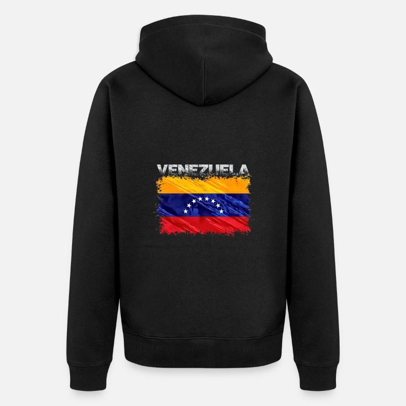 Venezuela - Unisex Premium Bio Zip Hoodie - Schwarz