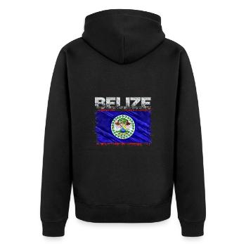 Belize - Unisex Premium Bio Zip Hoodie - Schwarz - Hinten - Nico (187cm)
