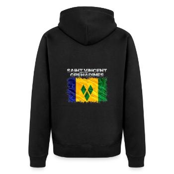 Saint Vincent and the Grenadines - Unisex Premium Organic Zip Hoodie - black - Back - Nico (187cm)