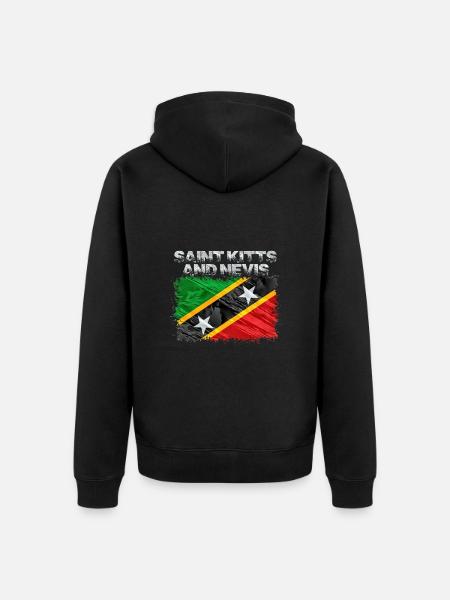 Saint-Kitts-et-Nevis - Veste à capuche bio Premium Unisexe - noir