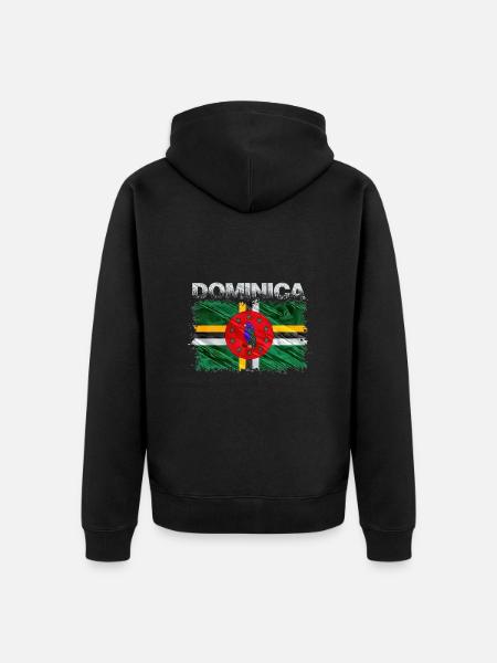 Dominica - Unisex Premium Organic Zip Hoodie - black