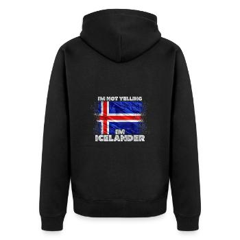 Island - Unisex Premium Bio Zip Hoodie - Schwarz - Hinten - Nico (187cm)