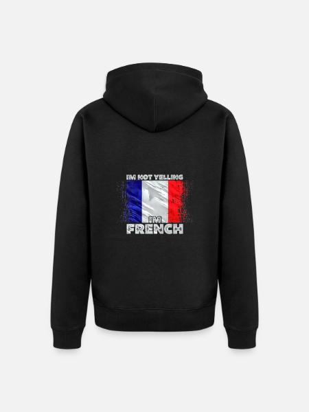 France - Unisex Premium Organic Zip Hoodie - black
