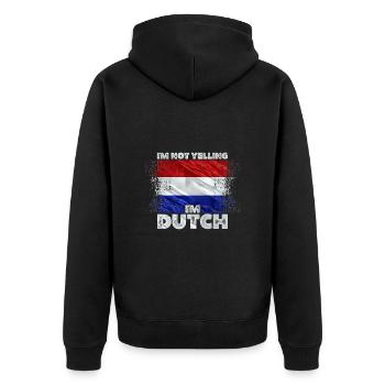 Netherlands - Unisex Premium Organic Zip Hoodie - black - Back - Nico (187cm)