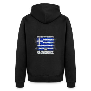 Griechenland - Unisex Premium Bio Zip Hoodie - Schwarz - Hinten - Nico (187cm)