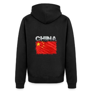 Chine - Veste à capuche bio Premium Unisexe - noir - Dos - Nico (187cm)