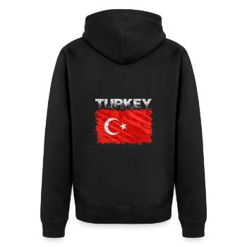Turquie - Veste à capuche bio Premium Unisexe - noir - Dos - Nico (187cm)