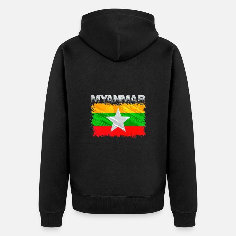 Myanmar - Veste à capuche bio Premium Unisexe - noir