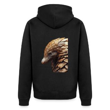 Pangolin - Unisex Premium Organic Zip Hoodie - black - Back - Nico (187cm)