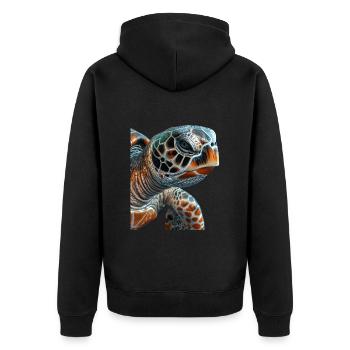 Tortue marine - Veste à capuche bio Premium Unisexe - noir - Dos - Nico (187cm)
