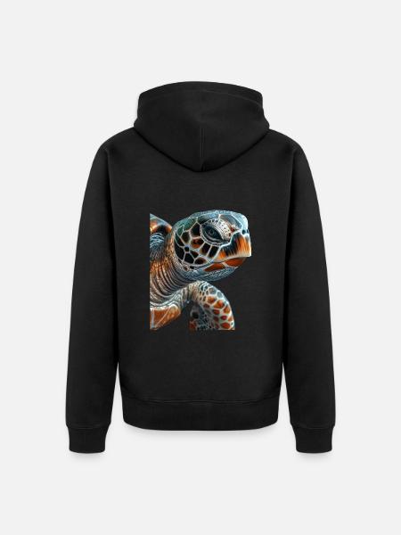 Sea turtle - Unisex Premium Organic Zip Hoodie - black