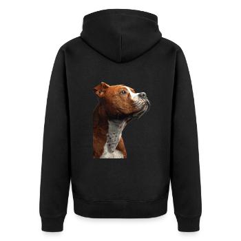 Terrier américain Staffordshire - Veste à capuche bio Premium Unisexe - noir - Dos - Nico (187cm)