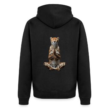 Cheetah - Unisex Premium Organic Zip Hoodie - black - Back - Nico (187cm)