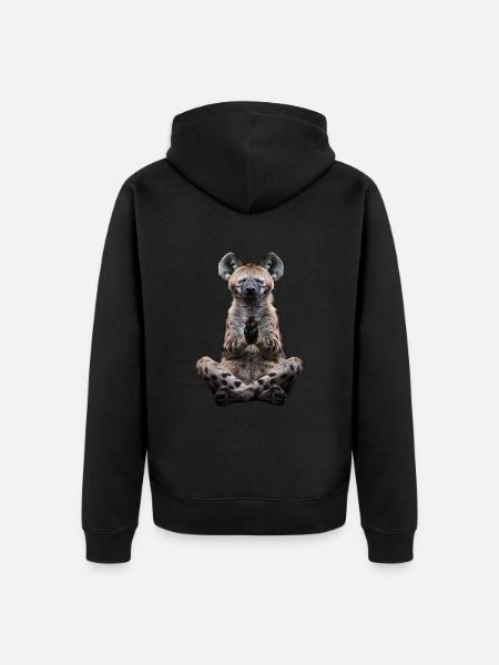 hyena - Unisex Premium Organic Zip Hoodie - black