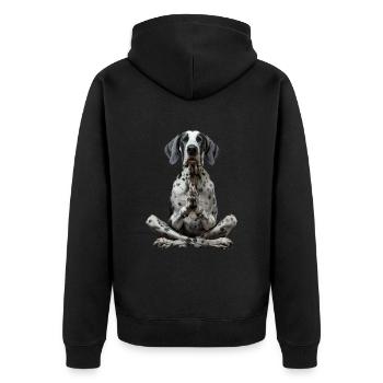 Deutsche Dogge - Unisex Premium Bio Zip Hoodie - Schwarz - Hinten - Nico (187cm)