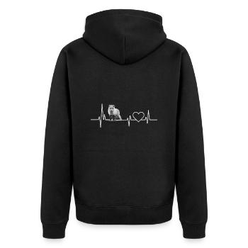 Polarfuchs - Unisex Premium Bio Zip Hoodie - Schwarz - Hinten - Nico (187cm)